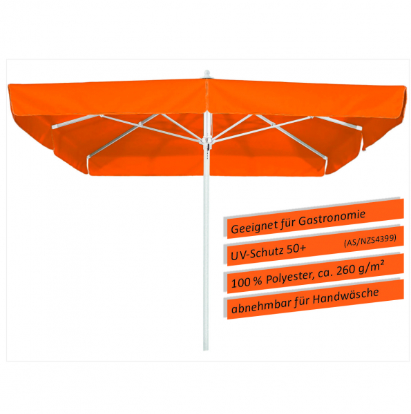 Schneider Marktschirm Quadro 300x300cm Seilzug Stock 55mm wasserfest orange